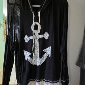 Spoiled Black Hoodie with White Stitching